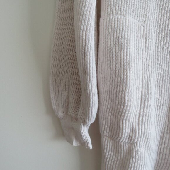 FREE PEOPLE BEACH Picnic Sweater Mini Dress Ribbed White Comfy Boho Coastal Sz M - Picture 11 of 15